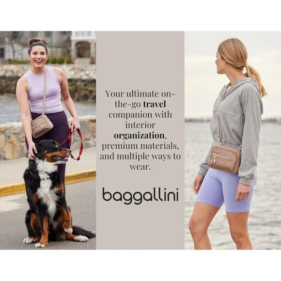 Baggallini Women's Triple Zip Crossbody Travel Bag – Beach Ready - Picture 2 of 6